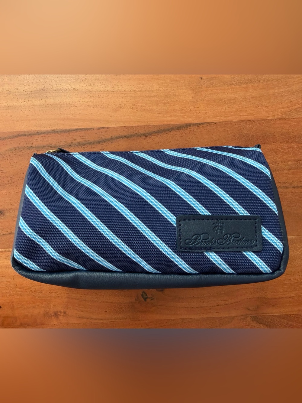 Brooks Brothers Navy with Light Blue Stripe Men's Toiletry Bag